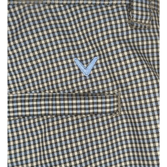 Callaway Mens Shorts Golf Active Waistband Flat Front Golfer Blue Plaid Size 36 - Picture 7 of 11